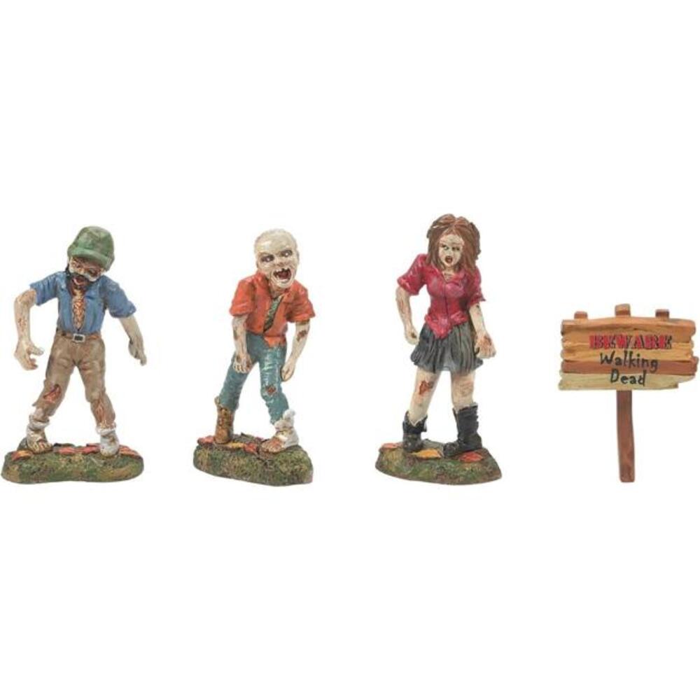 Department 56 Village Halloween Accessories Zombie Crawl Figurine Set NEW NIB